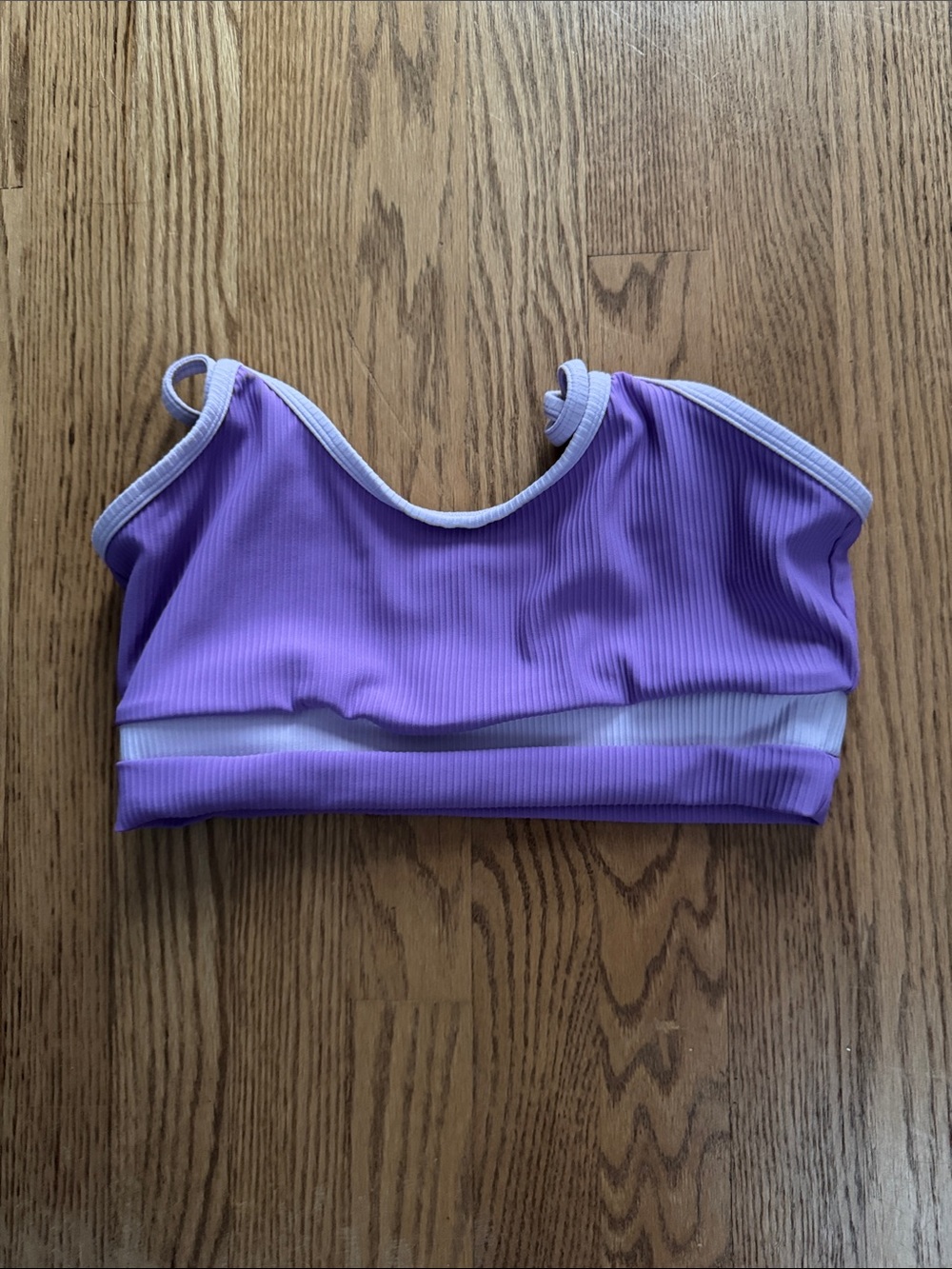 Born Primitive Purple Ribbed Sports Bra with White Trim